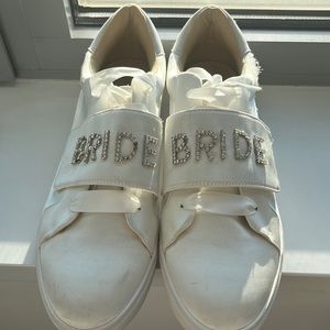 Blue by Betsey Johnson Liana Satin Jeweled Bride Sneakers Sz. 11